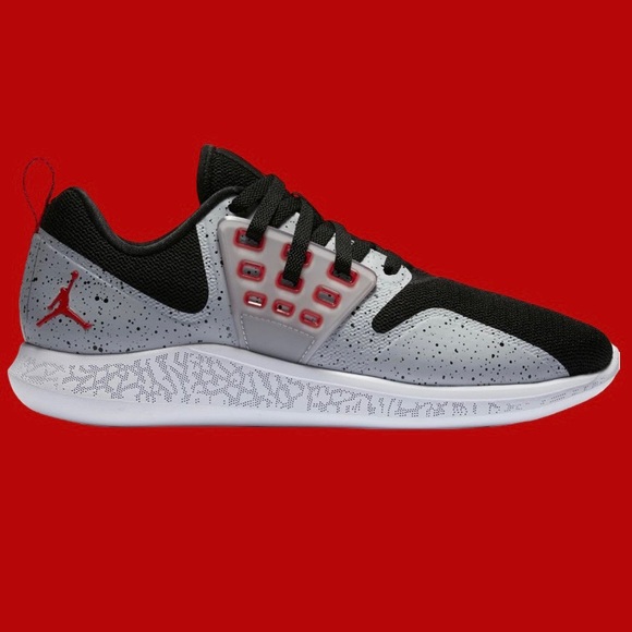 JORDAN LUNAR GRIND Men's Grind Black Cement RedLow Top